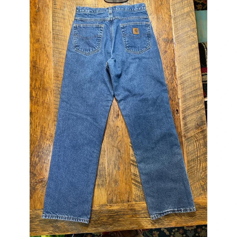 Carhartt Insulated Relaxed Fit Straight Leg Denim Jean Blue High Rise Mens 29x32